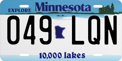MN license plate 049LQN