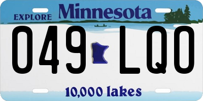 MN license plate 049LQO