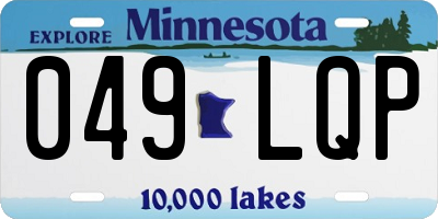 MN license plate 049LQP