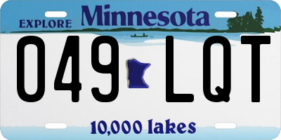 MN license plate 049LQT