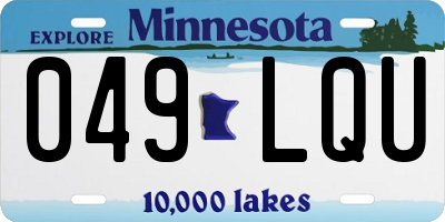 MN license plate 049LQU