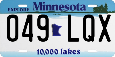 MN license plate 049LQX