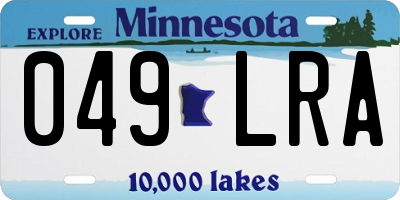 MN license plate 049LRA
