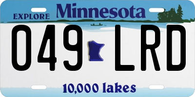 MN license plate 049LRD