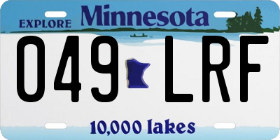 MN license plate 049LRF