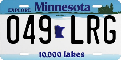 MN license plate 049LRG