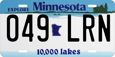 MN license plate 049LRN