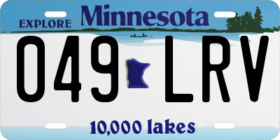 MN license plate 049LRV