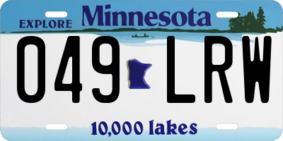 MN license plate 049LRW