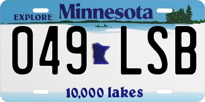 MN license plate 049LSB