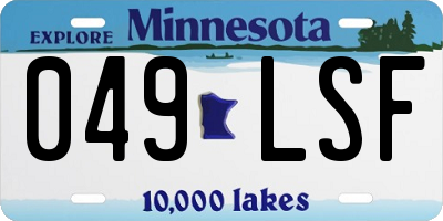 MN license plate 049LSF