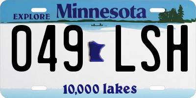 MN license plate 049LSH