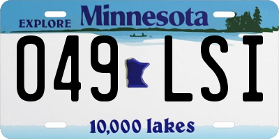 MN license plate 049LSI