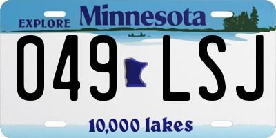 MN license plate 049LSJ