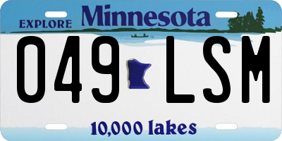 MN license plate 049LSM
