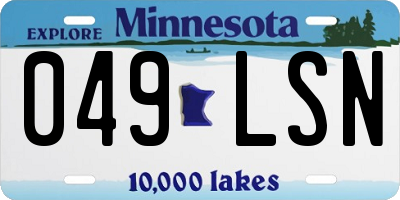 MN license plate 049LSN