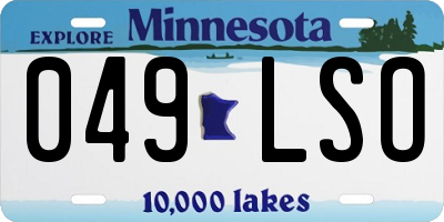 MN license plate 049LSO