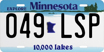 MN license plate 049LSP