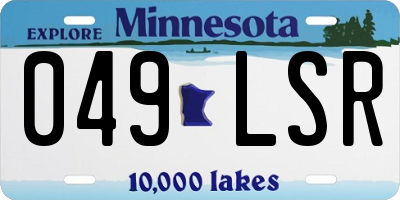 MN license plate 049LSR