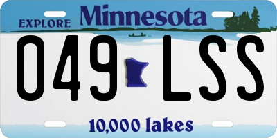 MN license plate 049LSS