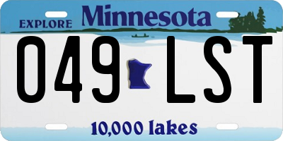 MN license plate 049LST