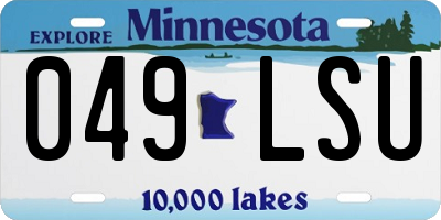 MN license plate 049LSU