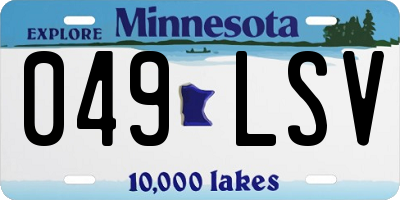 MN license plate 049LSV