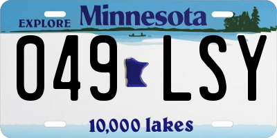 MN license plate 049LSY