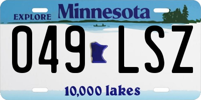 MN license plate 049LSZ