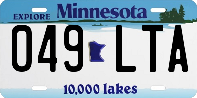 MN license plate 049LTA