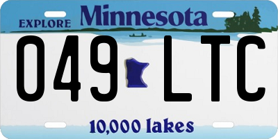 MN license plate 049LTC