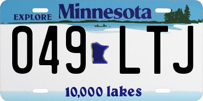 MN license plate 049LTJ