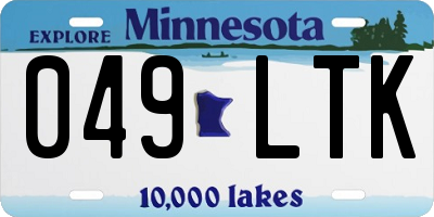 MN license plate 049LTK