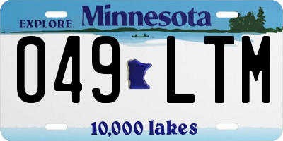 MN license plate 049LTM