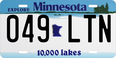 MN license plate 049LTN