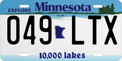 MN license plate 049LTX
