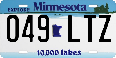 MN license plate 049LTZ