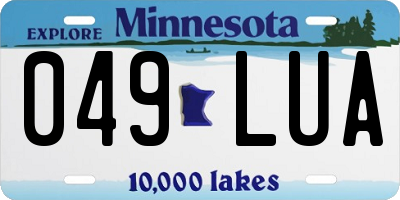 MN license plate 049LUA