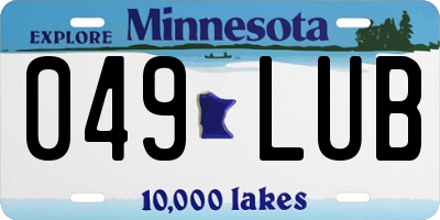 MN license plate 049LUB