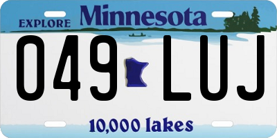MN license plate 049LUJ