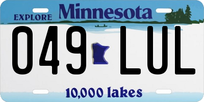MN license plate 049LUL
