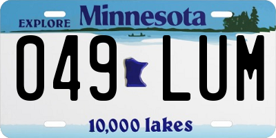MN license plate 049LUM