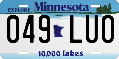 MN license plate 049LUO