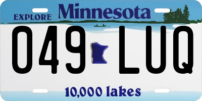MN license plate 049LUQ