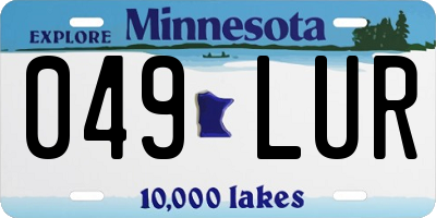 MN license plate 049LUR