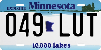 MN license plate 049LUT