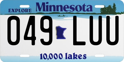 MN license plate 049LUU