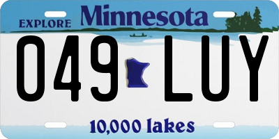 MN license plate 049LUY
