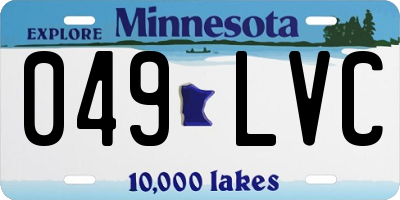 MN license plate 049LVC