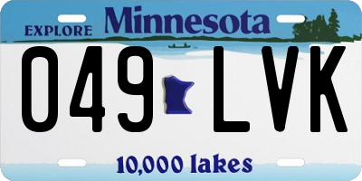 MN license plate 049LVK